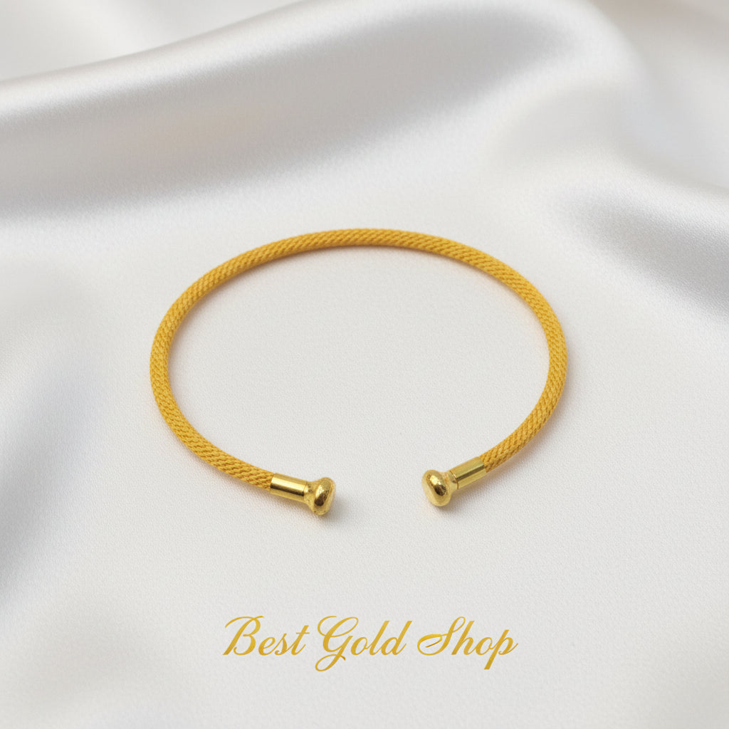 Adjustable Charm Bangle – Premium Stainless Steel Chrome (Yellow Gold Color)BraceletsBest Gold Shop