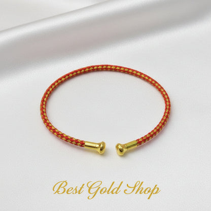 Adjustable Charm Bangle – Premium Stainless Steel Chrome (Yellow Gold Color)BraceletsBest Gold Shop