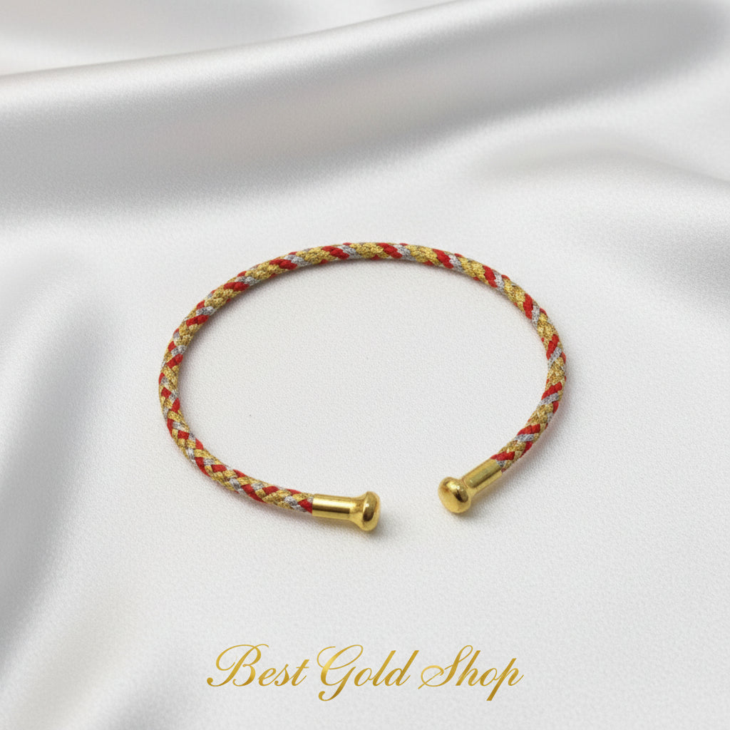 Adjustable Charm Bangle – Premium Stainless Steel Chrome (Yellow Gold Color)BraceletsBest Gold Shop