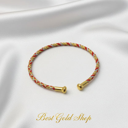 Adjustable Charm Bangle – Premium Stainless Steel Chrome (Yellow Gold Color)BraceletsBest Gold Shop