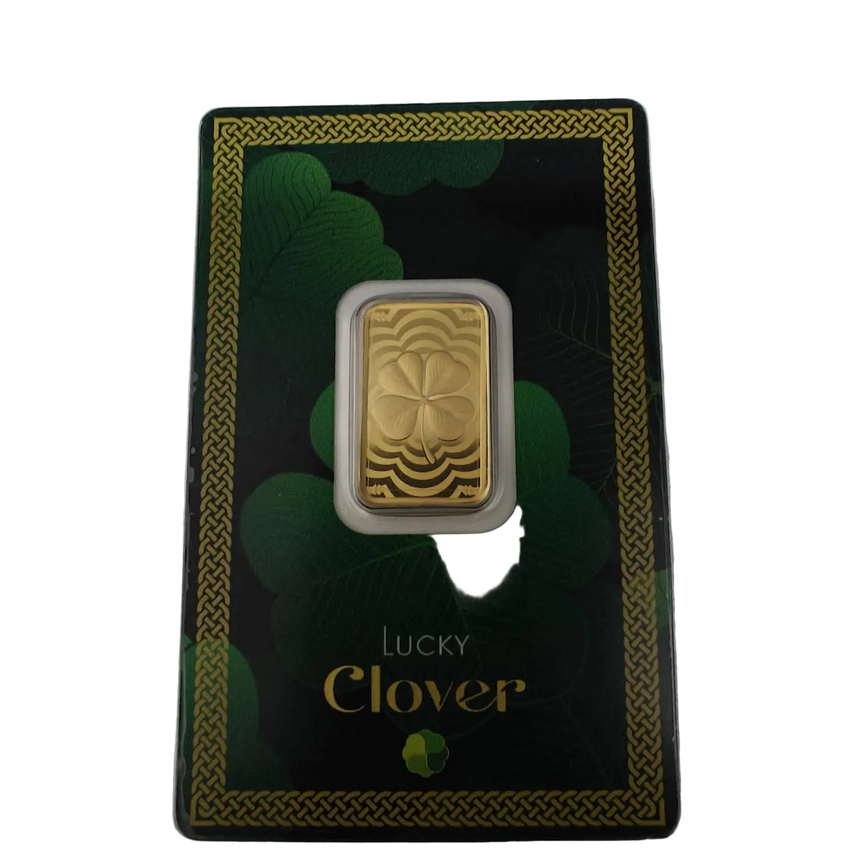 PAMP Suisse Lucky Clover 5g 999.9 gold bar in assay card