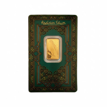PAMP Suisse 5g gold bar displayed in its certified assay card.