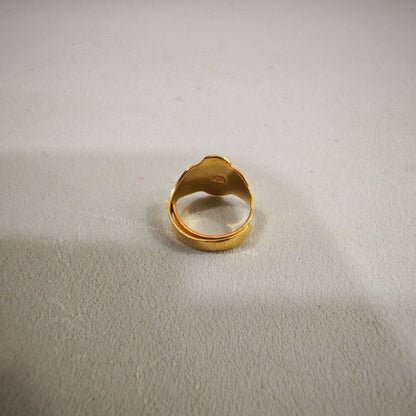 916 Gold Baby Ring Diamond cutting design new stock
