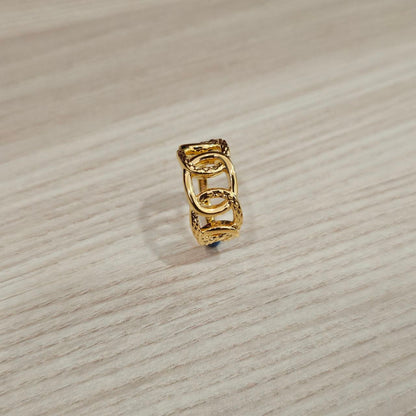 916 Gold Interlock Design Ring Latest Design and Feather Light
