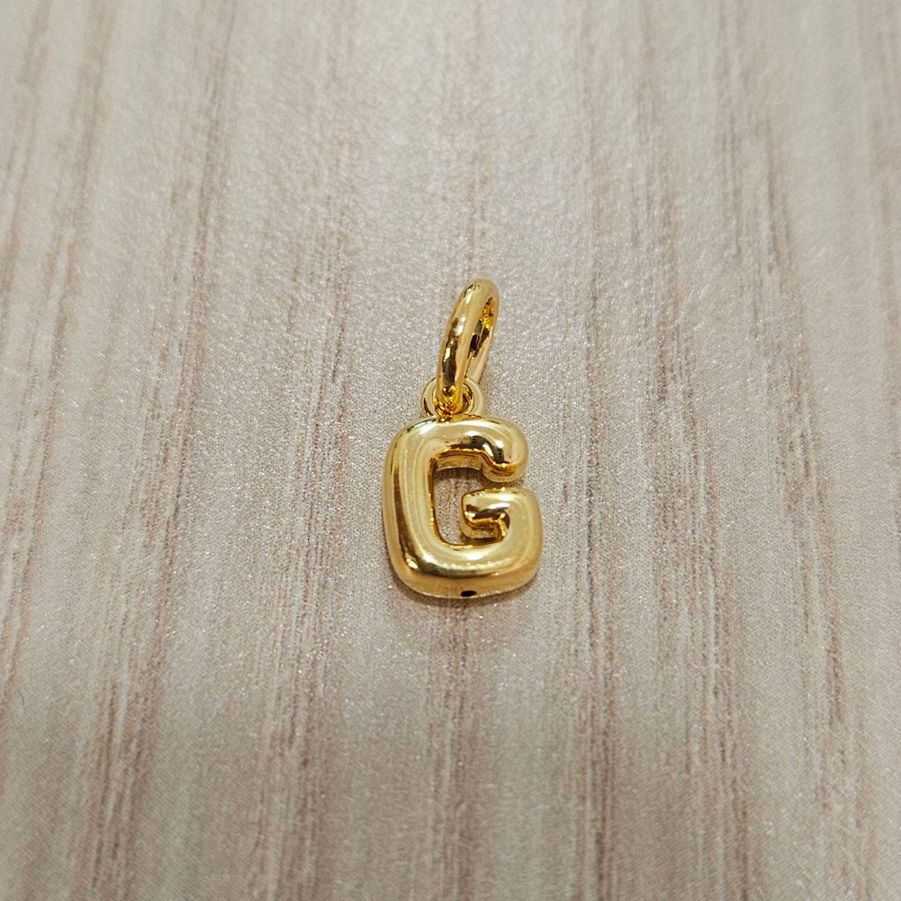 916 Gold Alphabert Pendant Feather Weight Smooth shiny Finish.