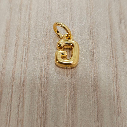 916 Gold Alphabert Pendant Feather Weight Smooth shiny Finish.