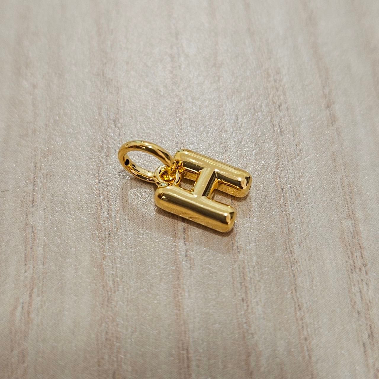 916 Gold Alphabert Pendant Feather Weight Smooth shiny Finish.