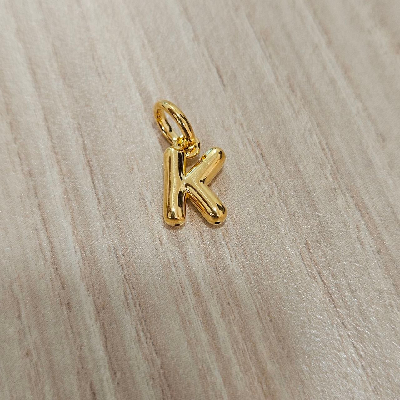 916 Gold Alphabert Pendant Feather Weight Smooth shiny Finish.