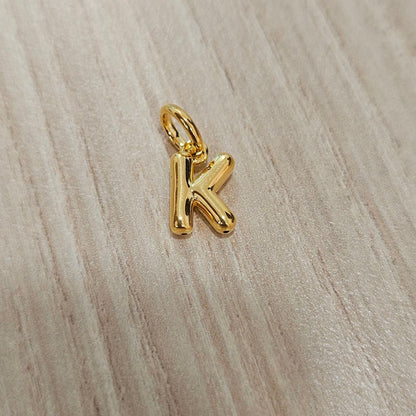 916 Gold Alphabert Pendant Feather Weight Smooth shiny Finish.