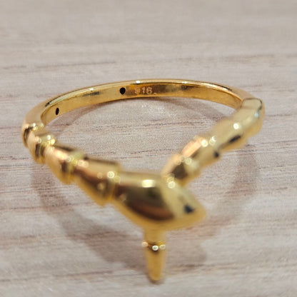 916 Gold Naga Snake Dragon Ring Feather Light