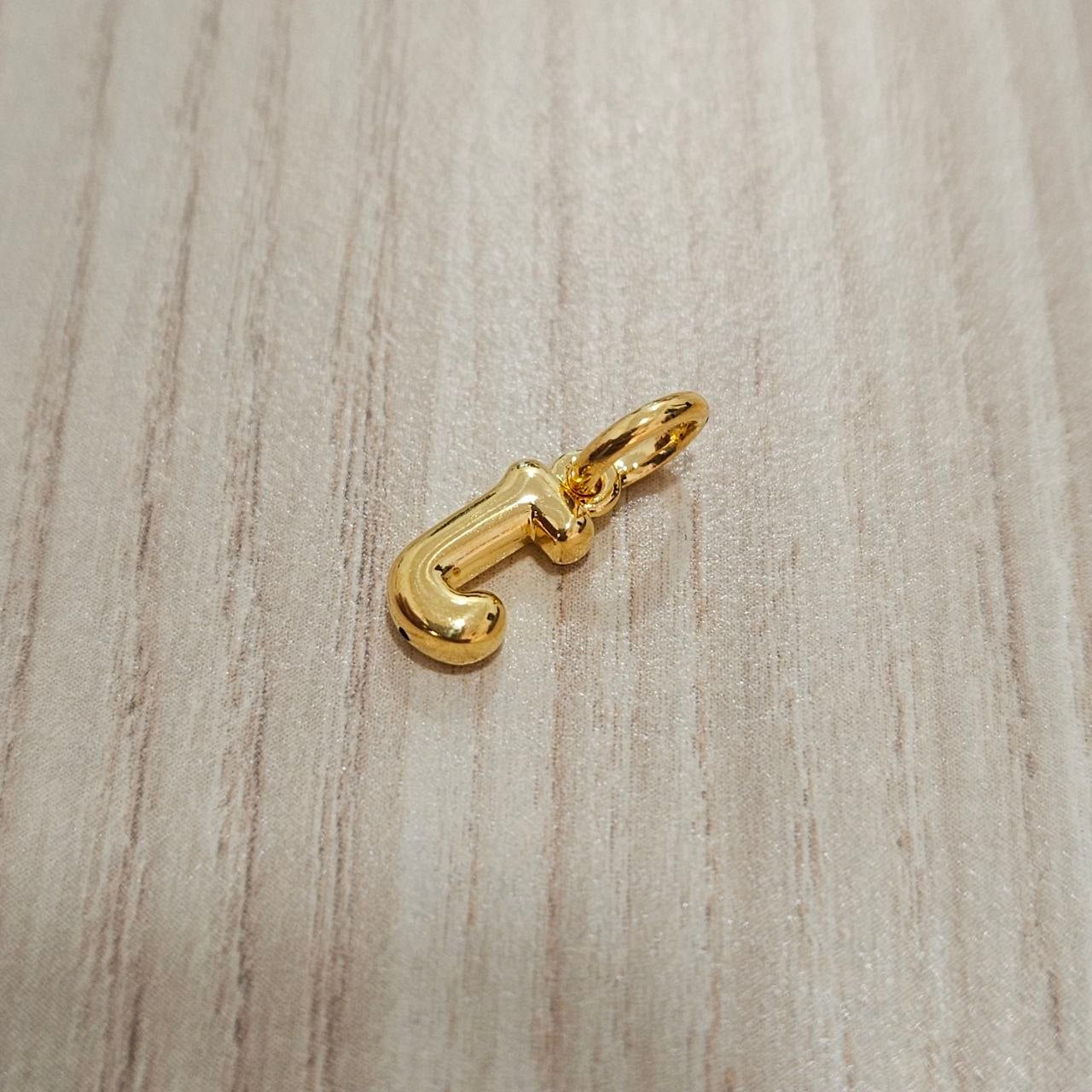 916 Gold Alphabert Pendant Feather Weight Smooth shiny Finish.