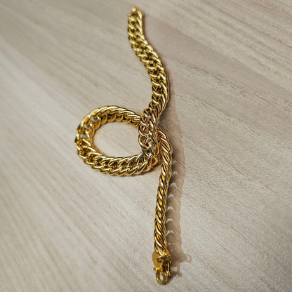 916 Gold Flat Spike Bracelet Unisex Design