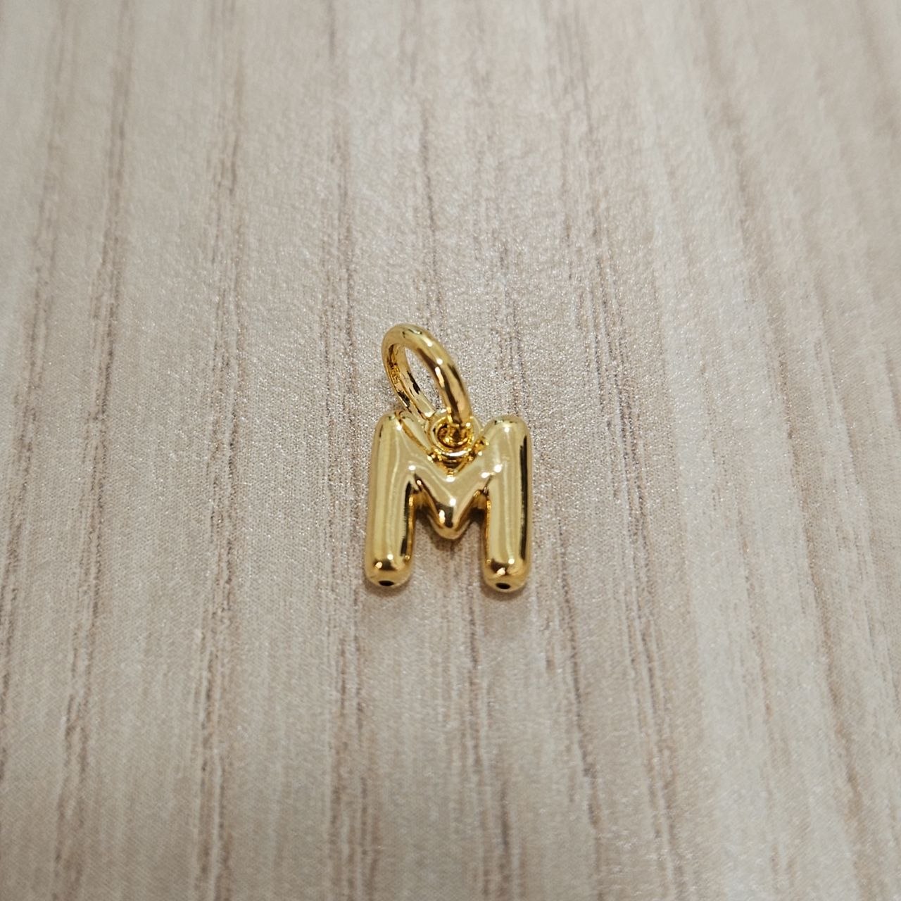916 Gold Alphabert Pendant Feather Weight Smooth shiny Finish.