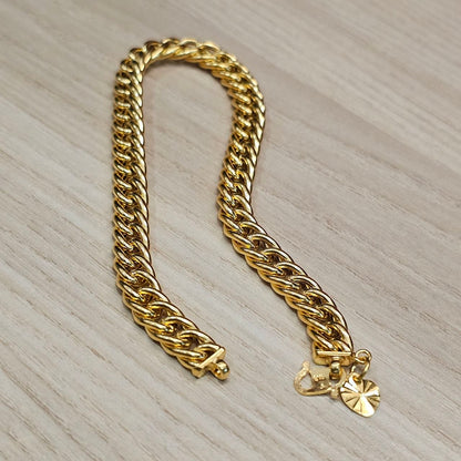 916 Gold Flat Spike Bracelet Unisex Design