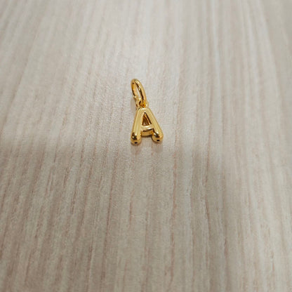 916 Gold Alphabert Pendant Feather Weight Smooth shiny Finish.