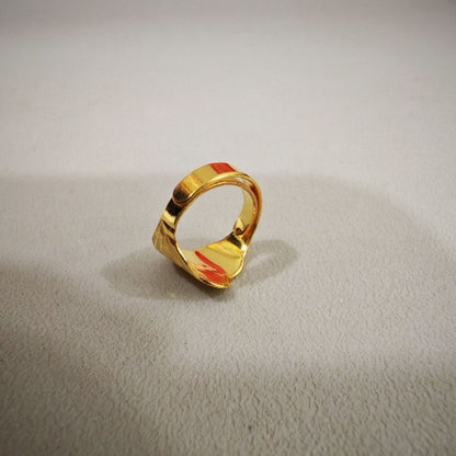 916 Gold Baby Ring Diamond cutting design new stock