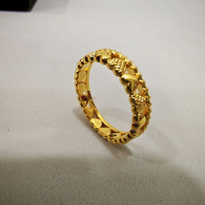 916 Gold Love Crown Ring New Design Feather Light
