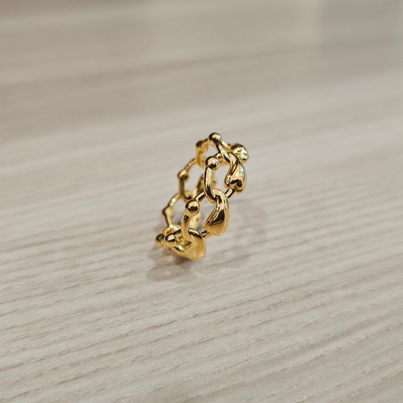 916 Gold Fancy Curb Ring New Design Stylish