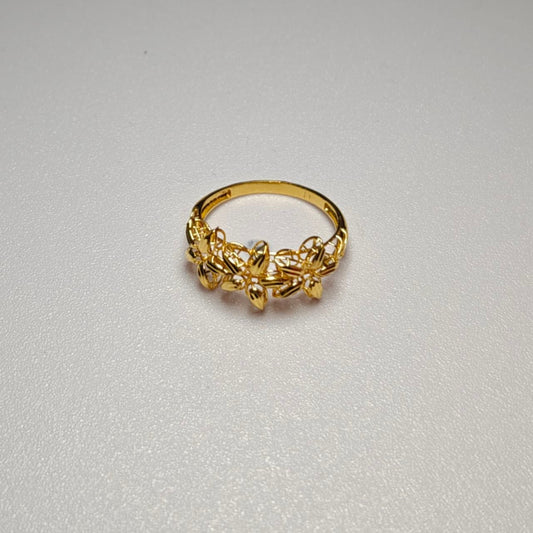 916 Gold Flower Ring | Elegant 22K Gold Design