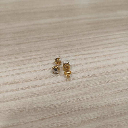 916 Gold Diamond-Cut Earrings | Elegant 22K Gold Design
