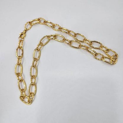 22k / 916 Gold Oval with twisted Link Necklace, Bold and Elegant