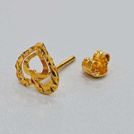 22k / 916 Gold Cutting Heart design Earring