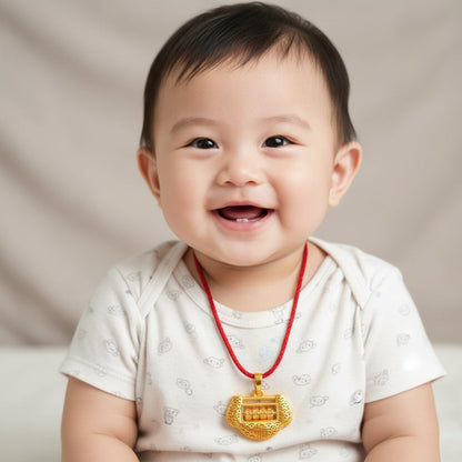 22k / 916 Gold Lock Pendant with spinning number lock