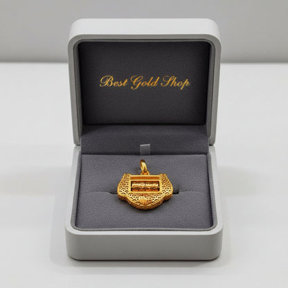 22k / 916 Gold Lock Pendant with spinning number lock