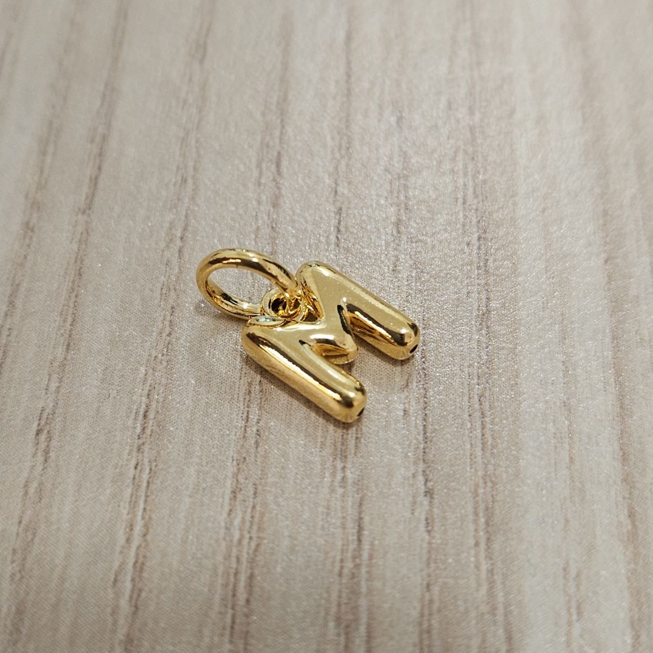 916 Gold Alphabert Pendant Feather Weight Smooth shiny Finish.