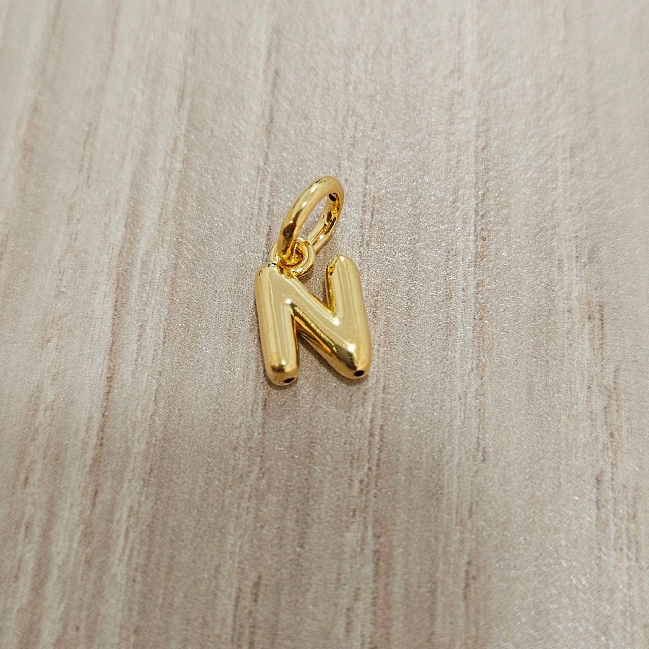 916 Gold Alphabert Pendant Feather Weight Smooth shiny Finish.