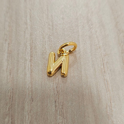 916 Gold Alphabert Pendant Feather Weight Smooth shiny Finish.