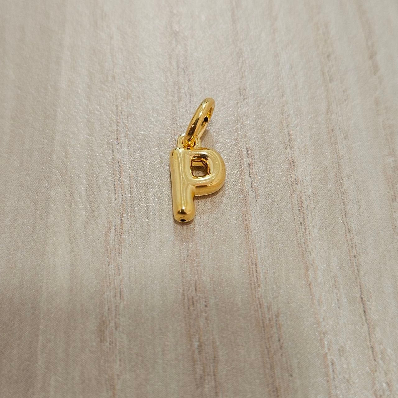 916 Gold Alphabert Pendant Feather Weight Smooth shiny Finish.