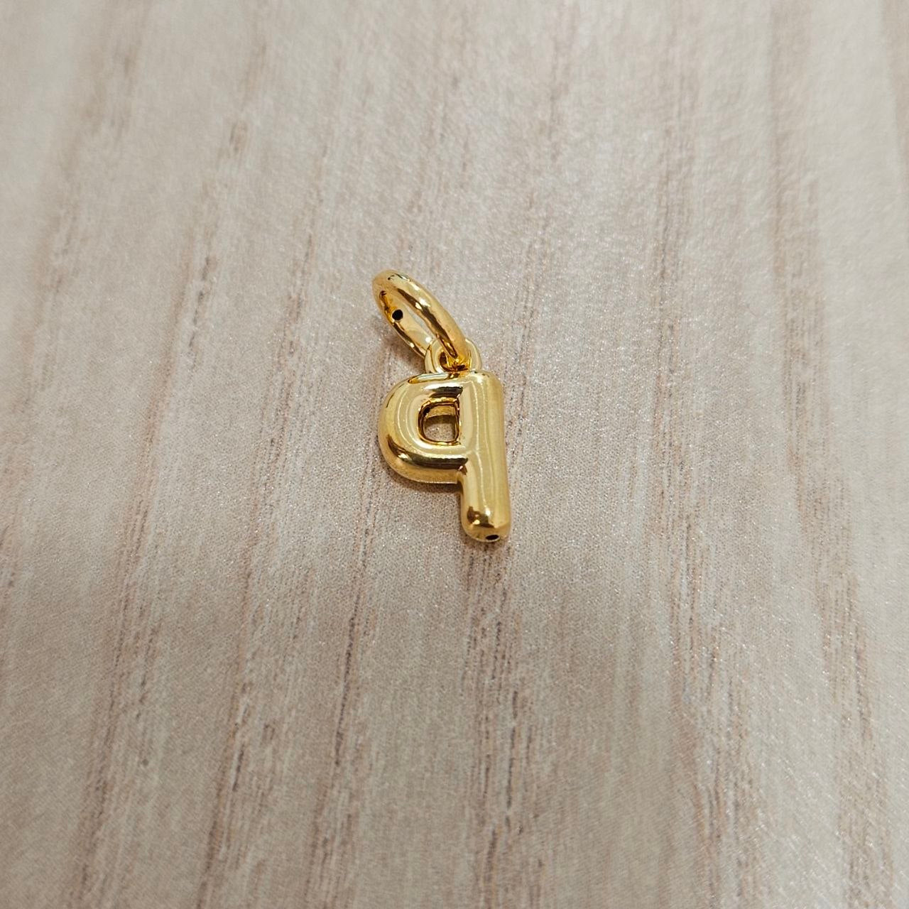 916 Gold Alphabert Pendant Feather Weight Smooth shiny Finish.