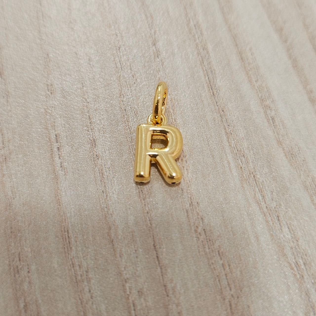 916 Gold Alphabert Pendant Feather Weight Smooth shiny Finish.