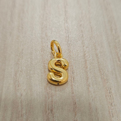 916 Gold Alphabert Pendant Feather Weight Smooth shiny Finish.