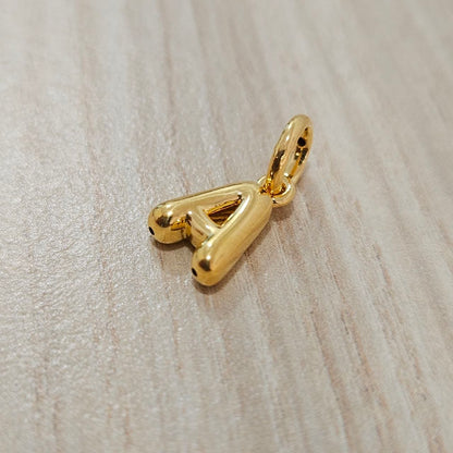 916 Gold Alphabert Pendant Feather Weight Smooth shiny Finish.