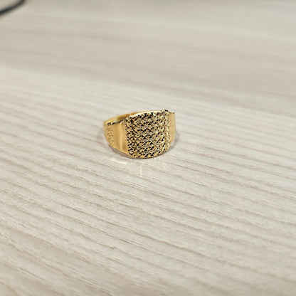 916 Gold Nuggets Ring Full Gold Feather Light