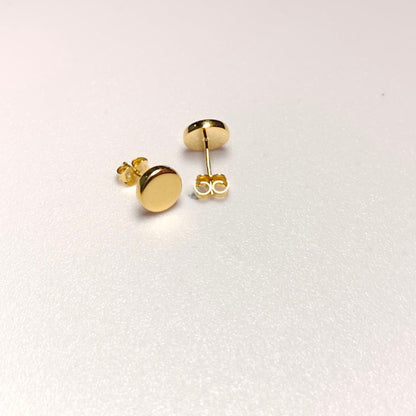 916 Gold Shiny Flat Earrings | Elegant 22K Gold Design