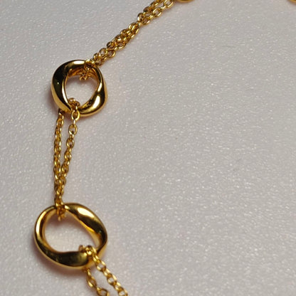 916 Gold Wan Zi Ring Link Bracelet | Adjustable 22K Design