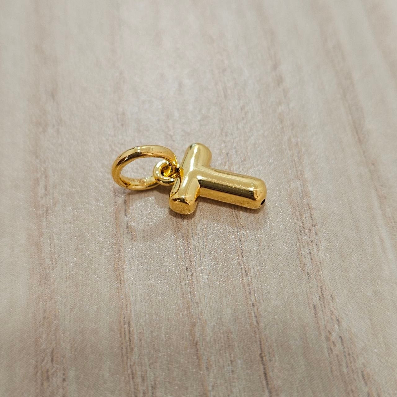 916 Gold Alphabert Pendant Feather Weight Smooth shiny Finish.