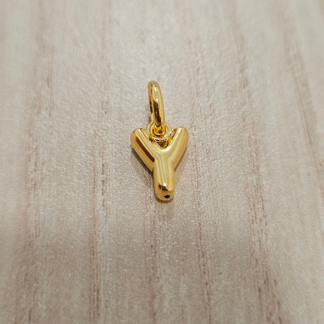 916 Gold Alphabert Pendant Feather Weight Smooth shiny Finish.