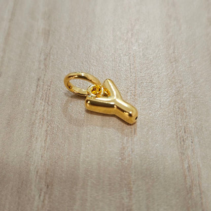 916 Gold Alphabert Pendant Feather Weight Smooth shiny Finish.