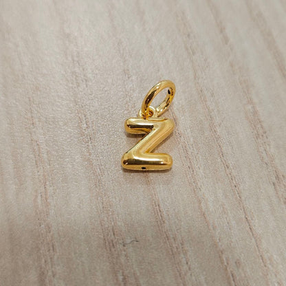 916 Gold Alphabert Pendant Feather Weight Smooth shiny Finish.