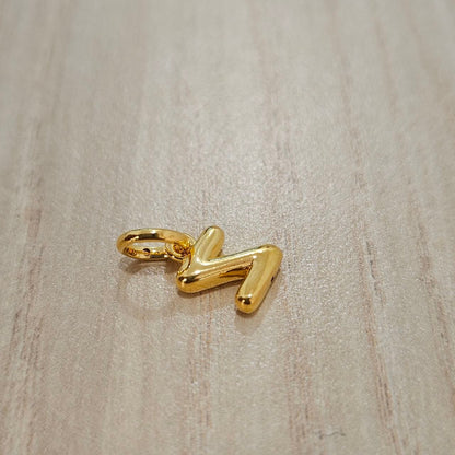 916 Gold Alphabert Pendant Feather Weight Smooth shiny Finish.
