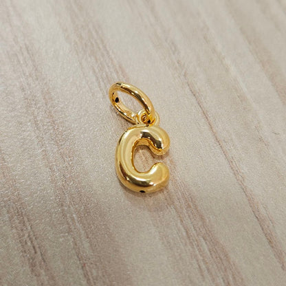 916 Gold Alphabert Pendant Feather Weight Smooth shiny Finish.