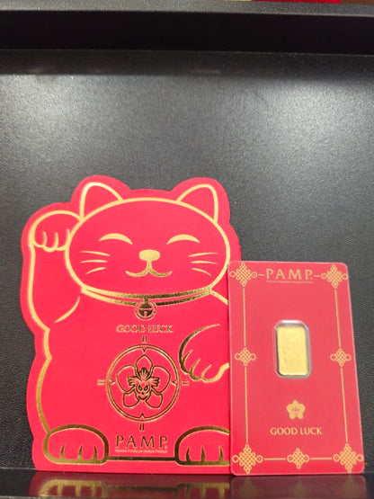 999 Gold Lucky Cat PAMP 2.5 Grams Gold Bar – New Stock Arrival