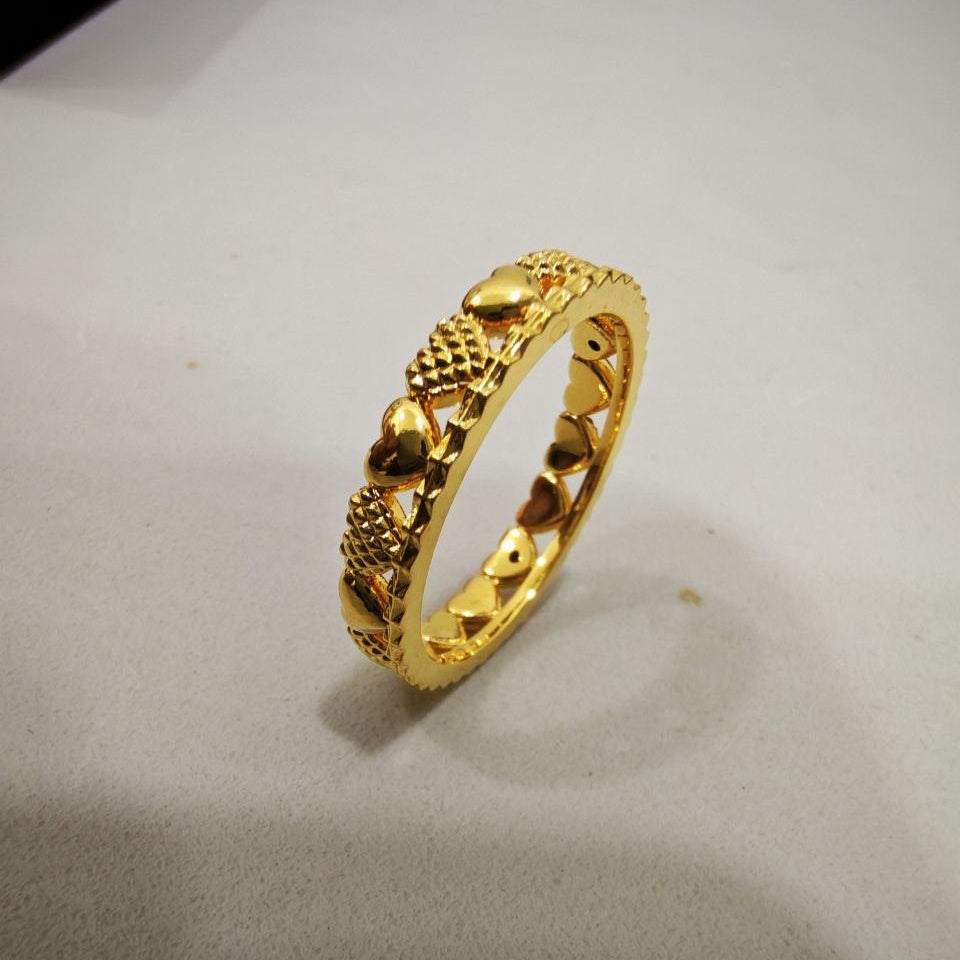 916 Gold Love Crown Ring New Design Feather Light