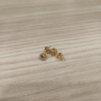 916 Gold Diamond-Cut Earrings | Elegant 22K Gold Design