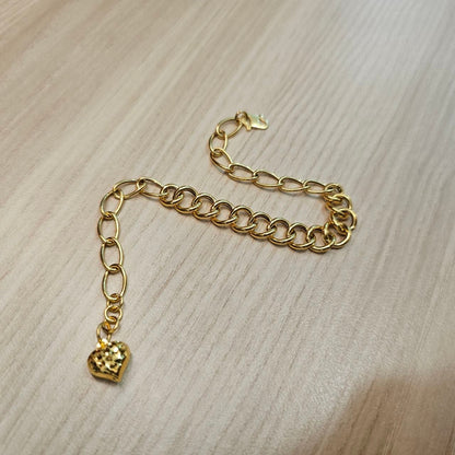 916 Gold Fancy Link Chain Dual Design Bracelet