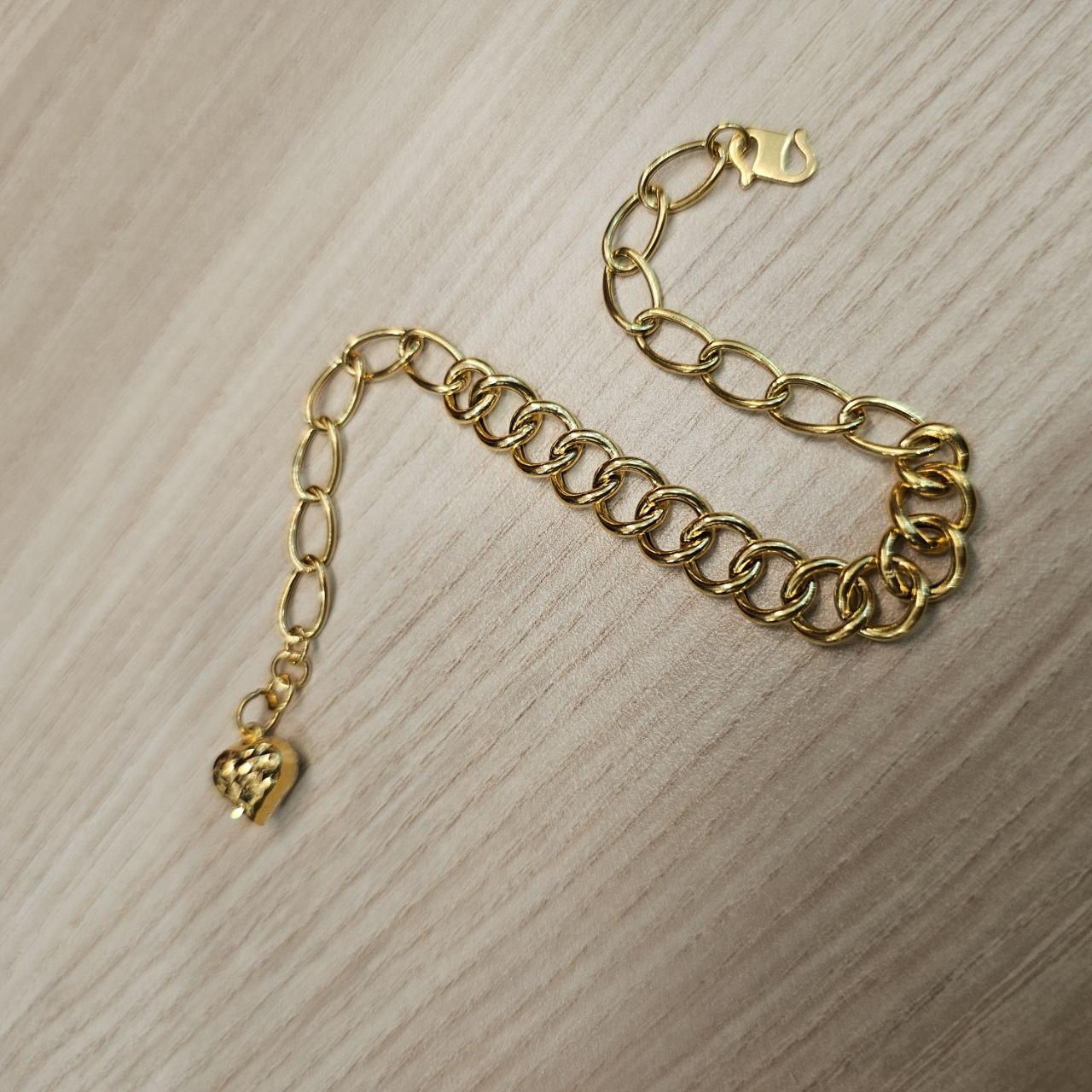 916 Gold Fancy Link Chain Dual Design Bracelet